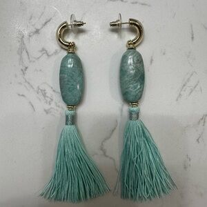 Kendra Scott Gold and Aqua Tassel Earrings